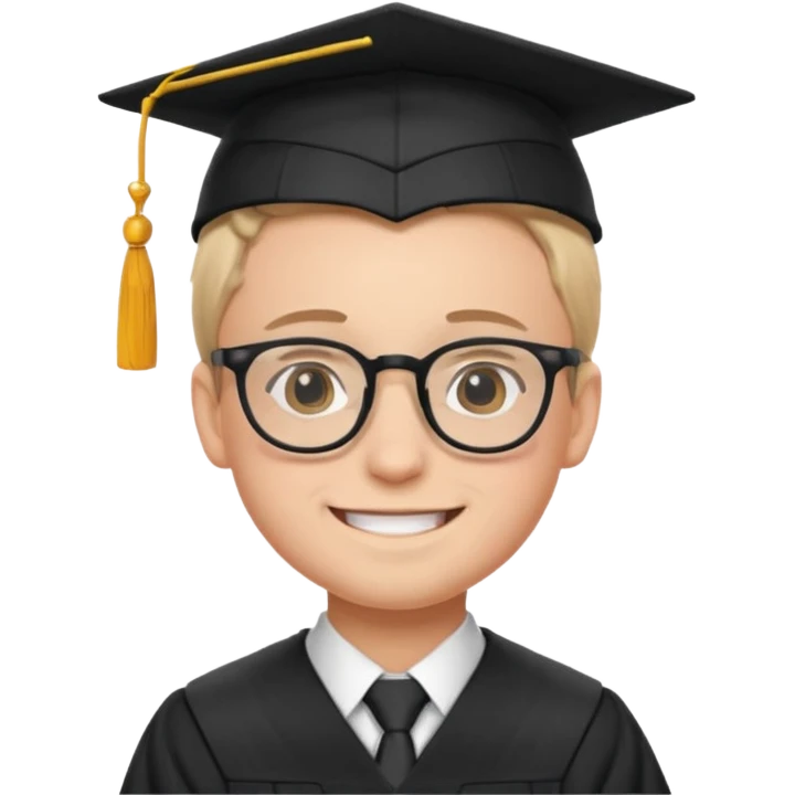 boy with glasses in graduation suit emoji
