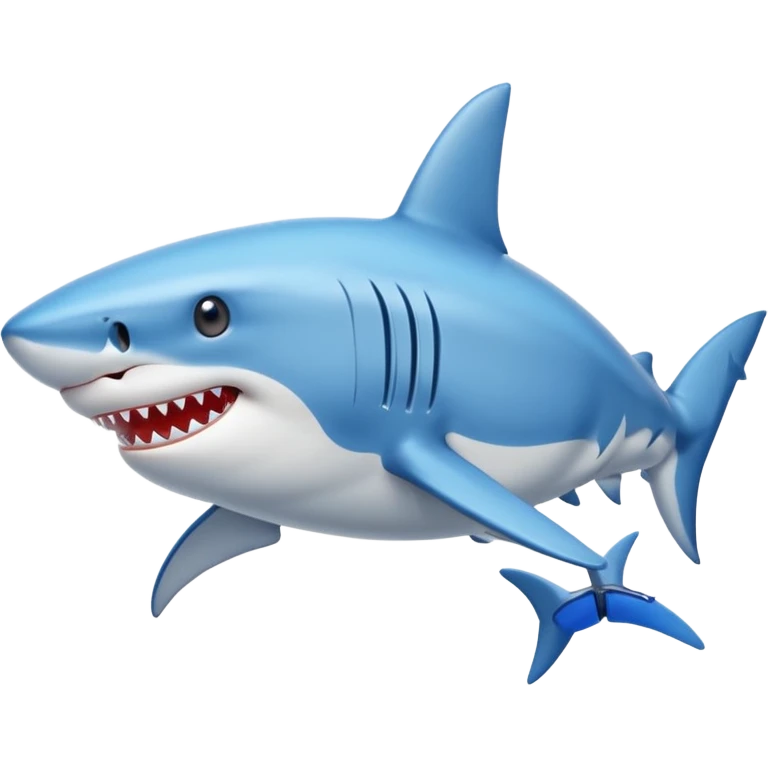 Shark with legs wearing blue shoes emoji