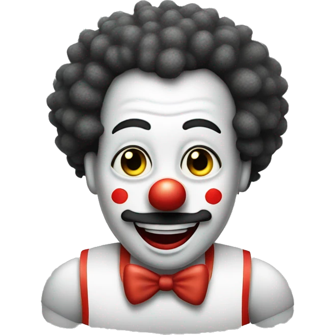 Clown wearing a tank top which has hairy armpits with a bowling pin on its head emoji