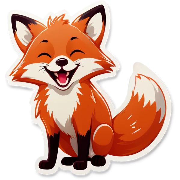 Tiny fox laughing out loud emoji