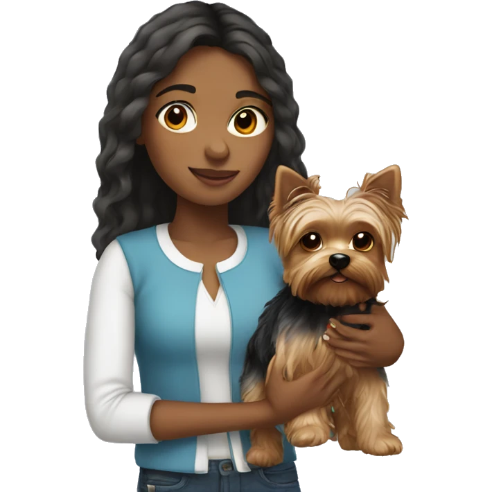 Spanish girl with yorkie emoji