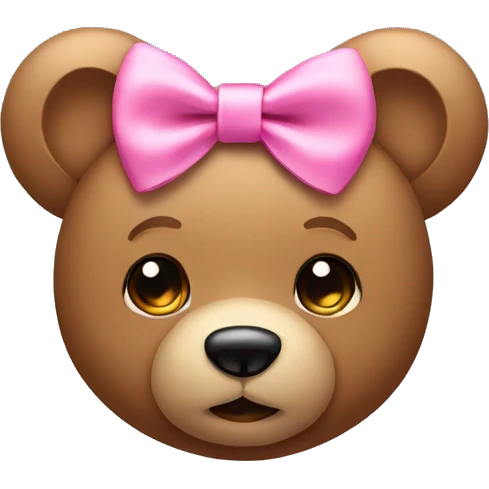 Teddy bear with pink bow  emoji