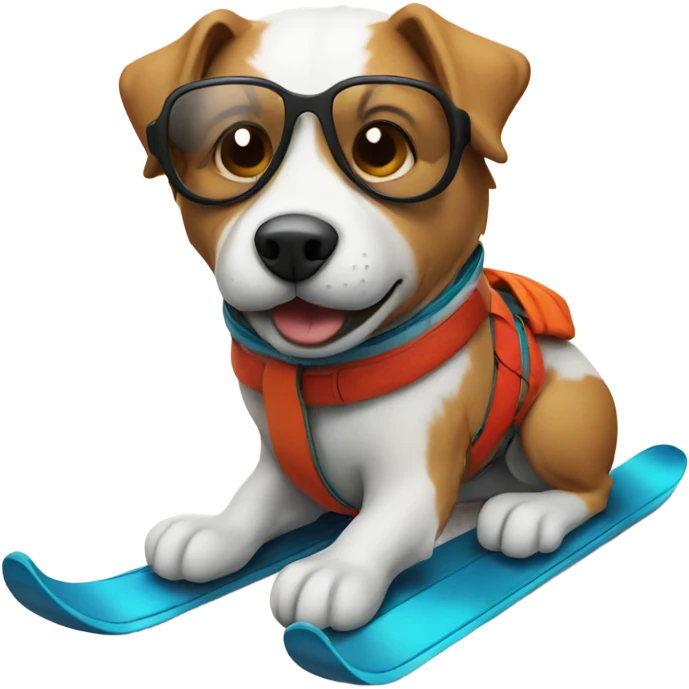 Skiing dog emoji