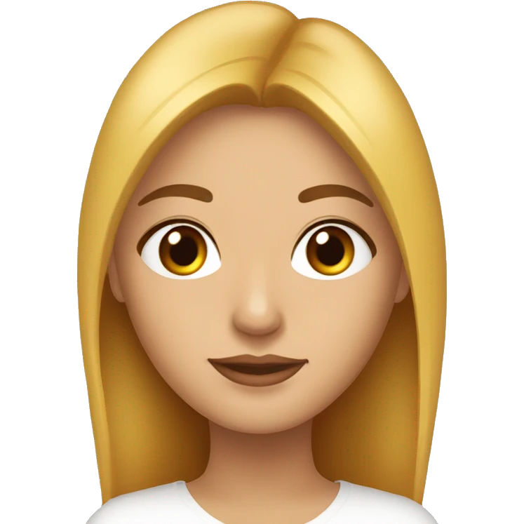 Mujer blanca ojos miel pelo  melena castaña emoji