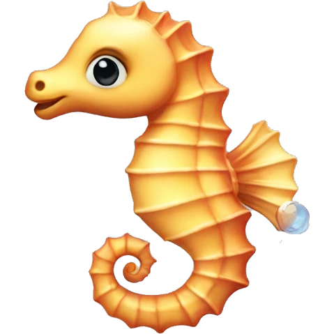 cute seahorse bubbles emoji