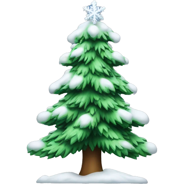Christmas tree with snow on it emoji