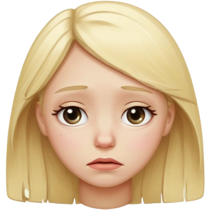 Sad blonde girl  emoji