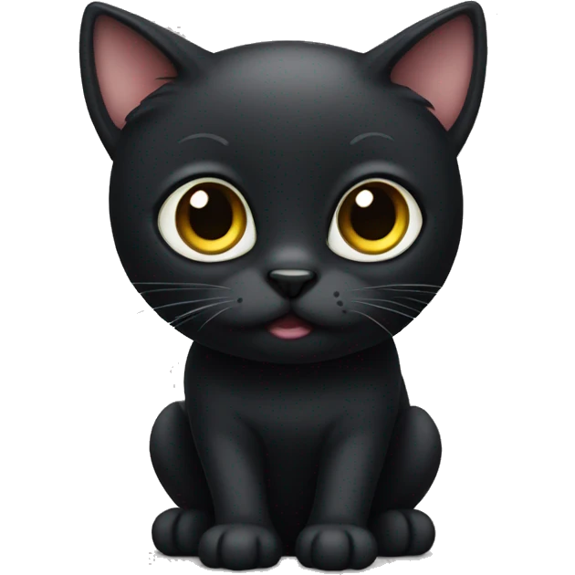 Cute black cat big eyes emoji