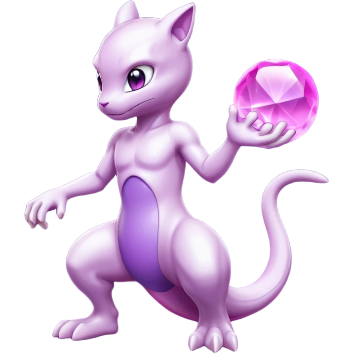 Pokemon legendary purple and pink crystal mewtwo emoji