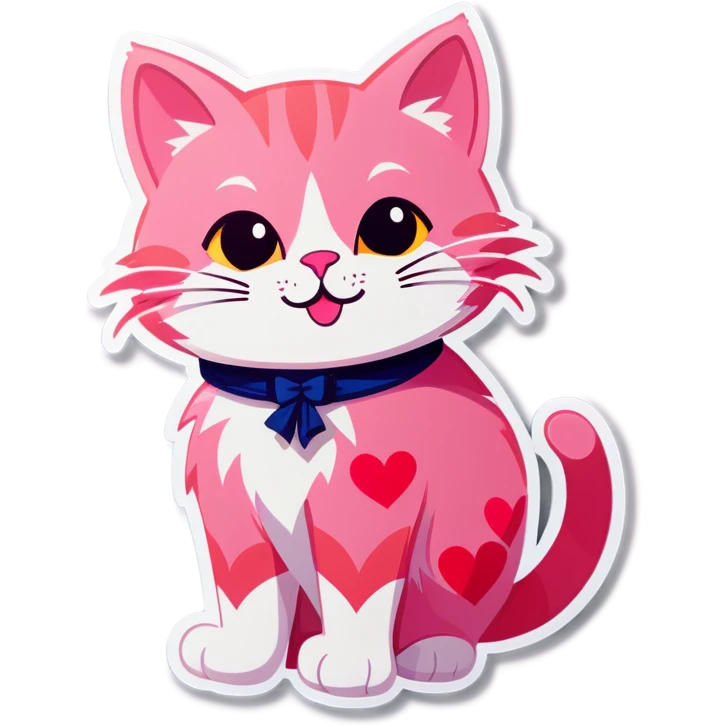 Gatto rosa con questo cuore💖 emoji