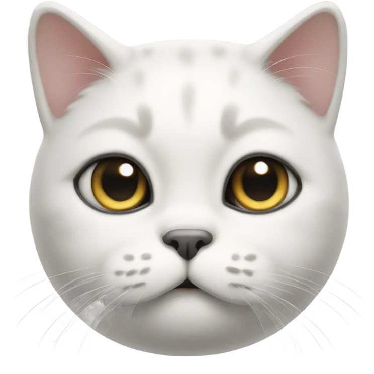 Chubby white cat with black spot emoji