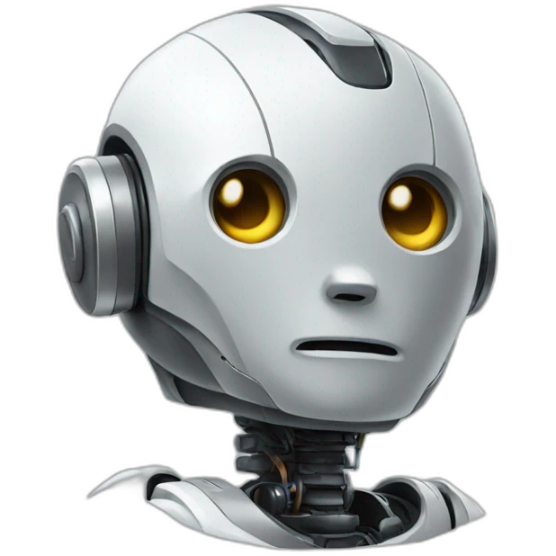robot looking down emoji
