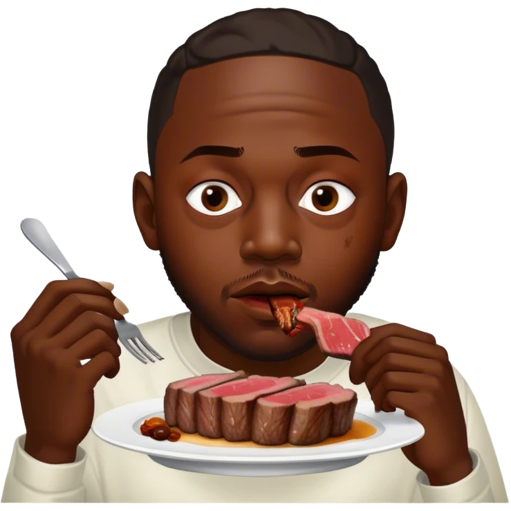 Kendrick Lamar eating steak emoji