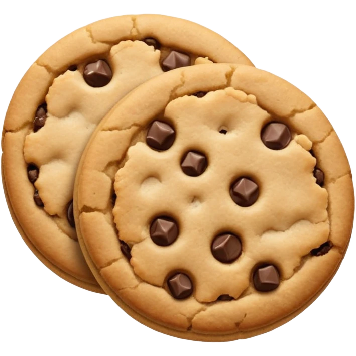 A pair of plain cookies, one of them with a bite taken out. emoji