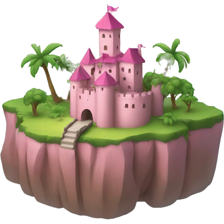 an island with a pink Castle  emoji