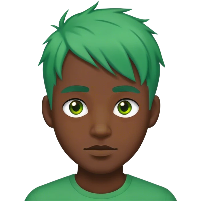 A black man with green hair  emoji