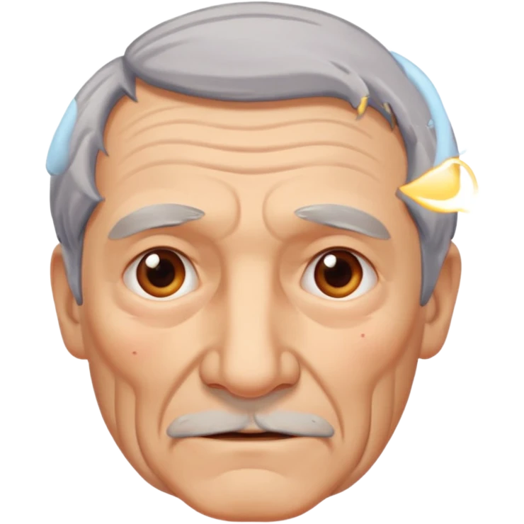 old man with wrinkles, age spots, and gray hair emoji