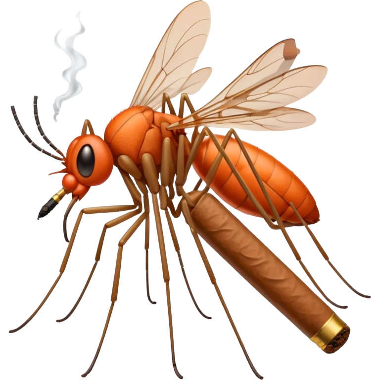 mosquito naranja fumando cigarro  emoji