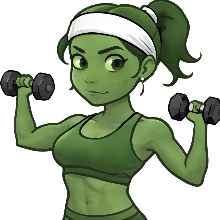  brunette girl lifting weights emoji