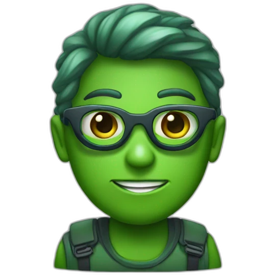 Alienígena verde usando um óculos escuro  emoji