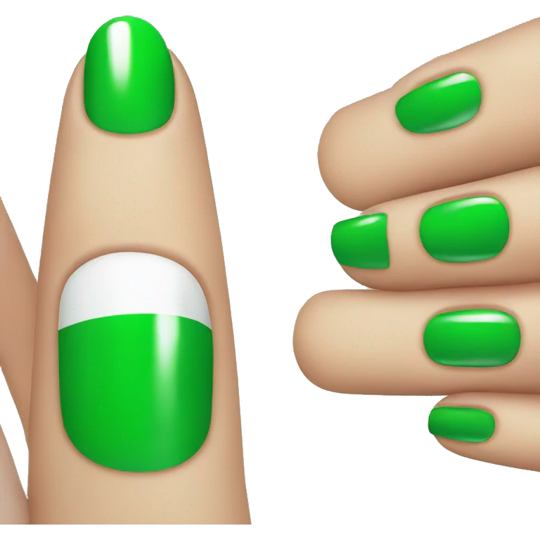 Green nails five  emoji