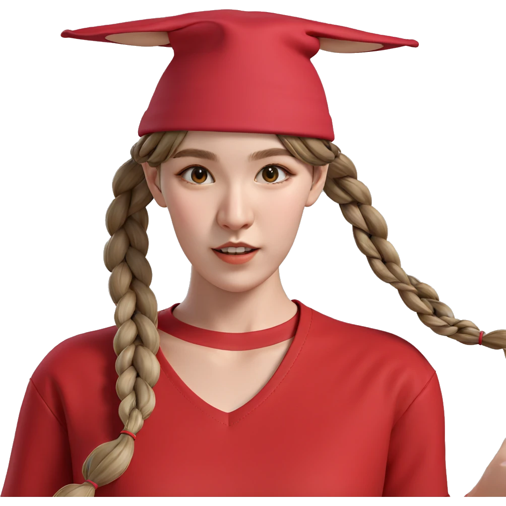 girl with twin braids hat emoji
