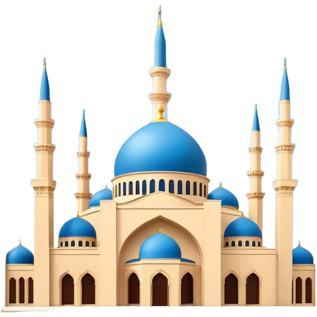 Mohammad Al-Amin Mosque Emoji of Beirut – Featuring its blue dome, tall minarets, and Arabic calligraphy. emoji