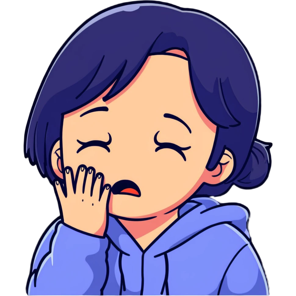 a girl crying in pain, sad, tears streaming down face emoji