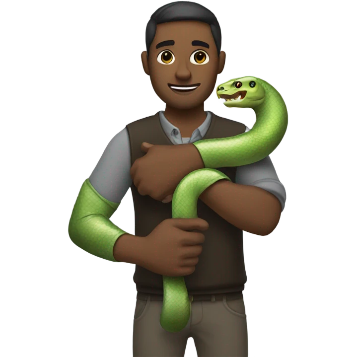 Man holding a snake  emoji