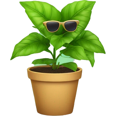 Plant with sunglasses emoji