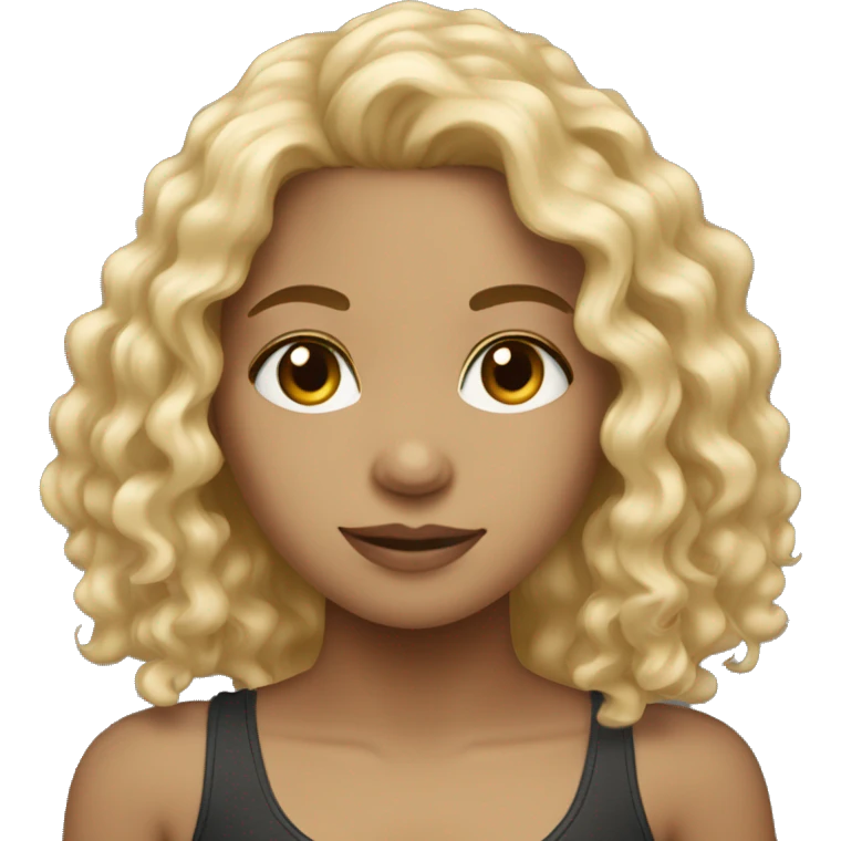 light skinned girl with medium long curly blonde hair emoji