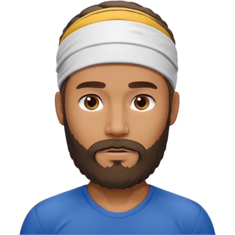 man bearded sport headband emoji