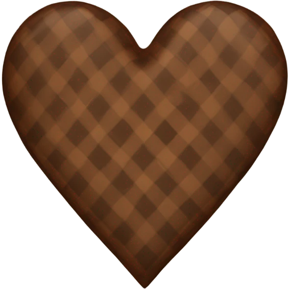 Brown plaid heart  emoji