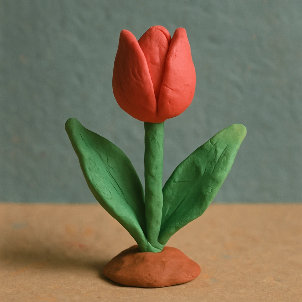 tulipán plastilina y texturas emoji