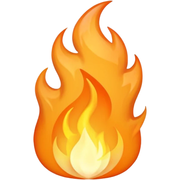 Pale orange flame emoji
