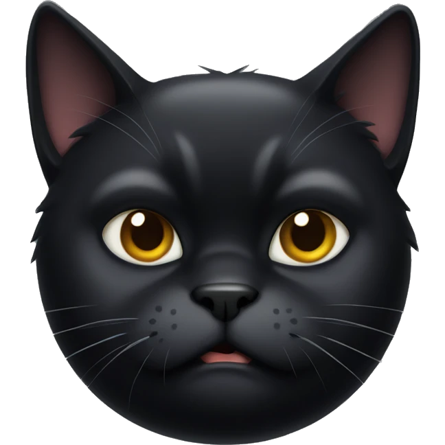 grumpy black cat emoji
