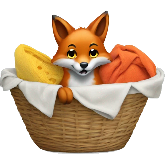 Fox in laundry basket emoji
