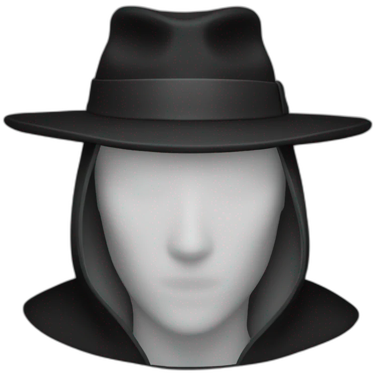 black hat only no face emoji