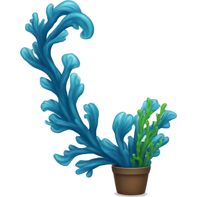 tall blue seaweed flowing emoji