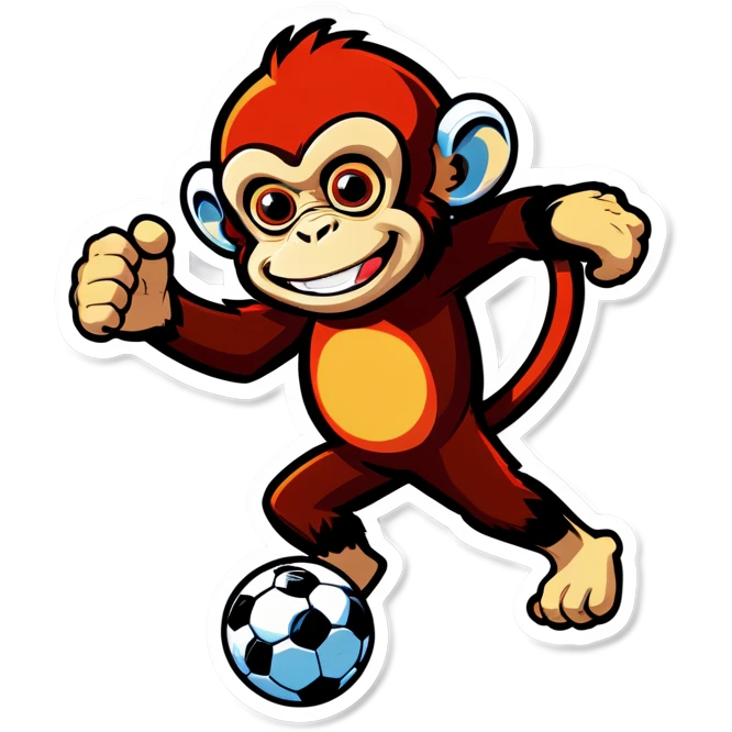 Monkey playing football emoji