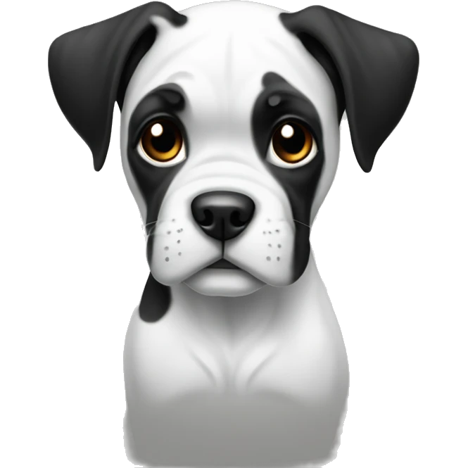 boxer dog puppy black and white emoji