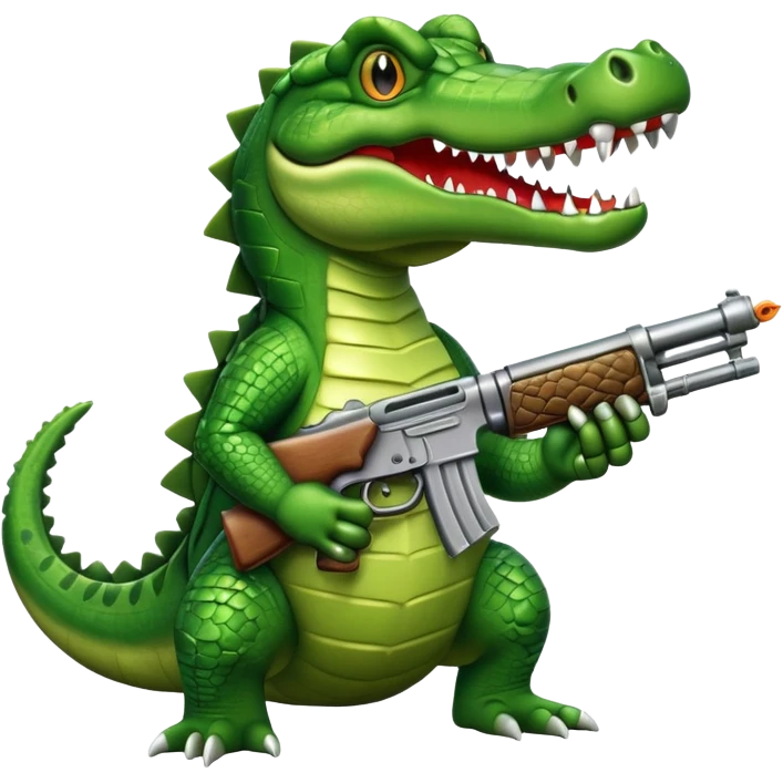 Cocrodile with a gun  emoji