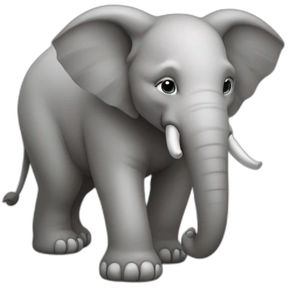 renard argenté sur éléphant emoji