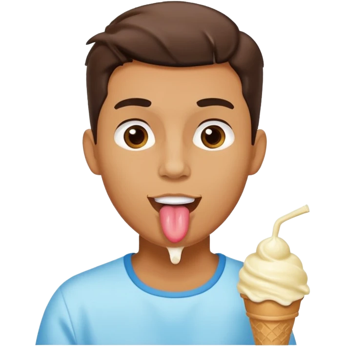 Uomo che lecca il gelato emoji
