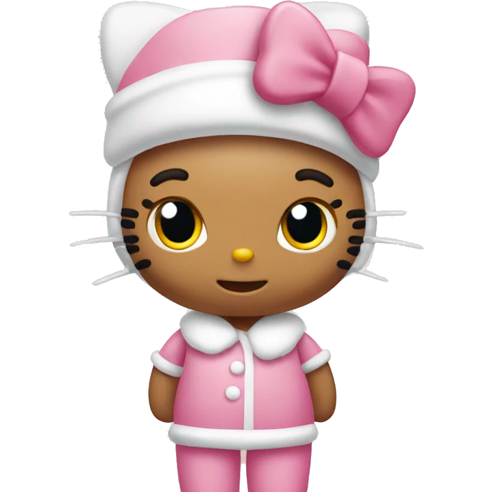 Hello kitty light pink Christmas  emoji