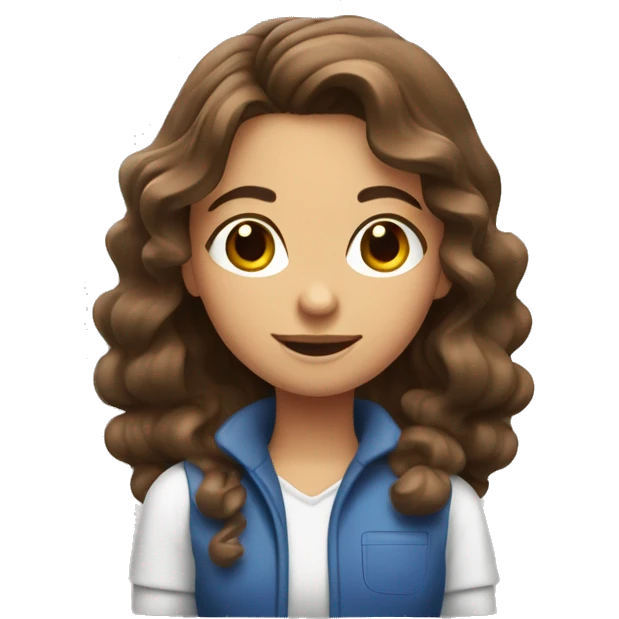 Girl with wavy brown hair with cleaning spray bottle emoji