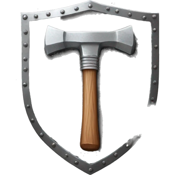 Shield and hammer emoji