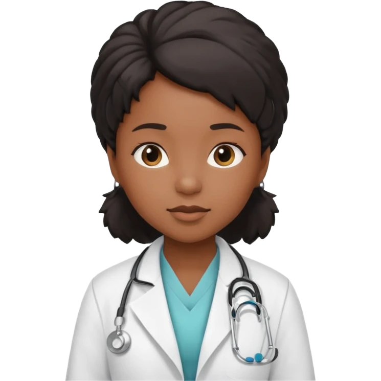 black female child doctor emoji