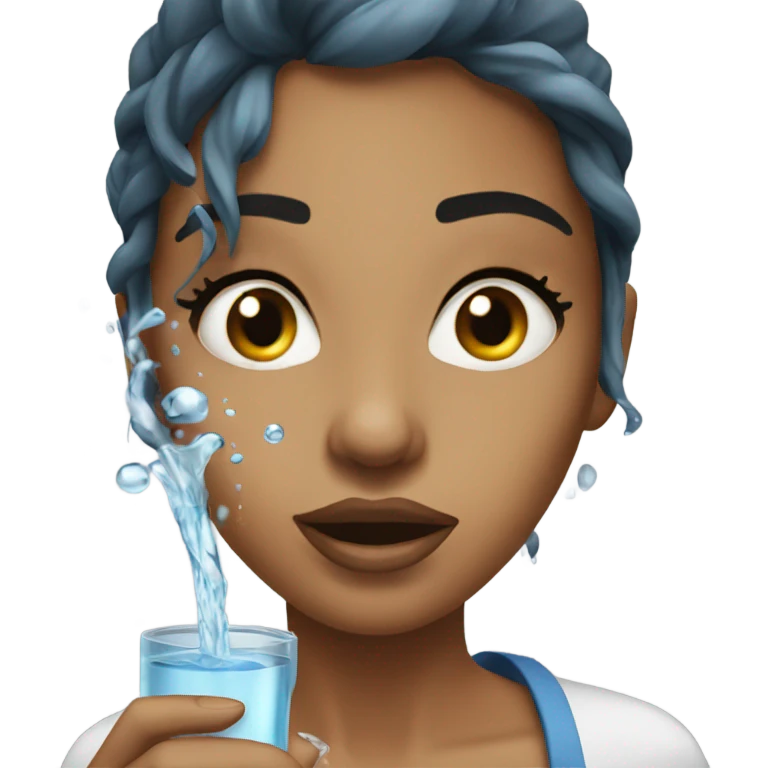 Hot girl with water in face emoji