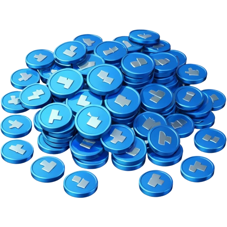 pile of blue coins emoji